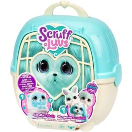 Moose 30327 Scruff-a-Luvs Azul - Rescata Perrito, Conejito o Gatito de Peluche Suave - Juguete Interactivo para Niños +2 Años