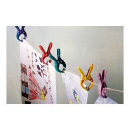 Wolfcraft Pinza Mini con Resorte Microfix S, 20 mm de Ancho de Sujeción, Mordazas Móviles, Lote de 6 Unidades