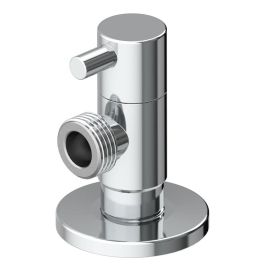 MTS Silver Series - Válvula Escuadra Modelo Deco, Mando Redondo, 1/4 Vuelta, Cierre Cerámico, Latón Cromado, 1/2" x 3/8" Pulg, Silver