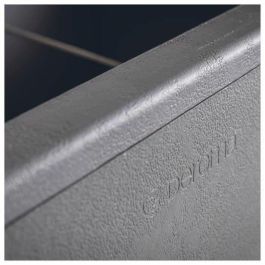 Deroma 9HP1ZSZ217 Jardinera Muret Cosmo con reserva de agua, ruedas, gris ceniza, 78 cm