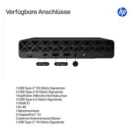 HP ProDesk 4 Mini G1i CU5-235T Ordenador de Sobremesa 24GB RAM 512GB SSD Windows 11 Pro WLAN