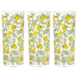 Juego De 3 Vasos 200 Ml Limones Home Deco Factory