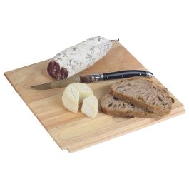 Caja de queso de madera con cuchillo