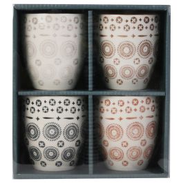 Juego De 4 Vasos Gres 250 Ml Home Deco Factory