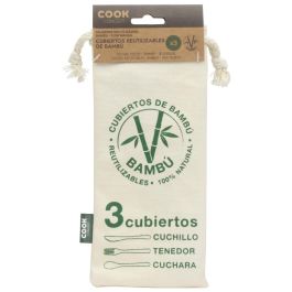 Juego De 3 Cubiertos Bambú Con Bolsa Cook Concept