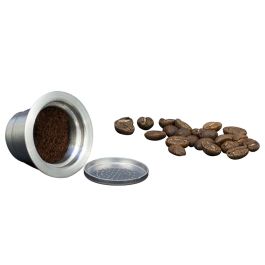 Cápsula reutilizable de acero compatible con nespresso