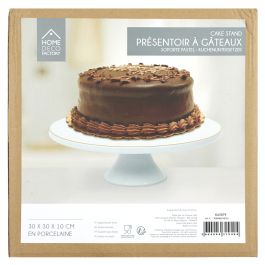 Soporte para tarta porcelana ribete dorado