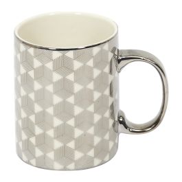 Taza de cerámica de diseño plata 30cl8