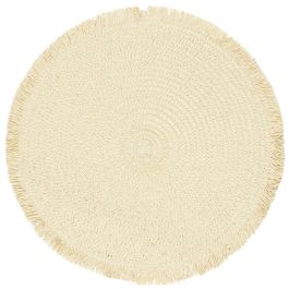 Juego de mesa redondo flequillo beige d38cm