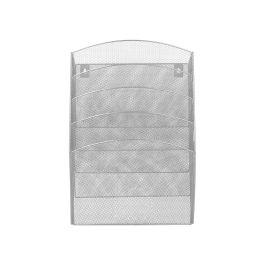 Q-connect Expositor Mural de Pared con 5 Bandejas DIN A4 Plateado Metalico 9,3x31,5x44 cm