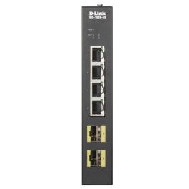 D-Link Switch Industrial DIS - 100 gr - 6S 6 Puertos Gigabit Ethernet No Administrado 4 Puertos RJ45 2 Puertos SFP IP40 Montaje Carril DIN Negro