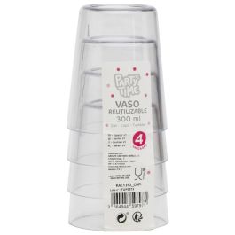 Juego De 4 Vasos 300 Ml Reutilizable Party Time