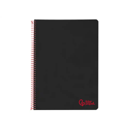 Liderpapel Cuaderno A4 Wonder Espiral Tapa Plástico 80 Hojas 90gr Pauta Ancha 3,5mm Con Margen Negro