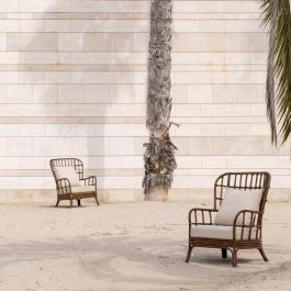 Sillón Marrón Ratán Decoración 82 X 78 X 108 cm