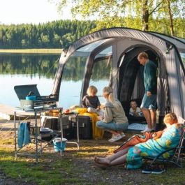 Toldo independiente para furgoneta - KAMPA - Touring Air TC RH - Tejido polialgodón, gran espacio habitable, puerta mosquitera, avance hinchable