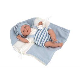 Muñecas Arias Muñeca Elegance Babyto Azul con Manta, Incluye Chupete (Muñeco de Peso), 35 cm