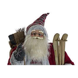 DKD Home Decor Figura Decorativa de Navidad Fantasia, Colores Rosa y Gris Claro, de Poliéster, PVC y Madera - 50 x 124 x 60 cm