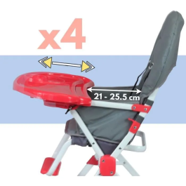 Bambisol Trona fija BambiKid - A partir de 6 meses - Mixta - Gris y rojo - Asiento PVC