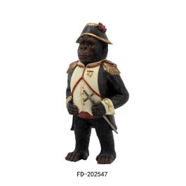 DKD Home Decor Figura Decorativa de Resina Gorila Napoleón Estilo Colonial Negro y Blanco 12x16.5x32 cm Precio: 20.50000029. SKU: S3039536