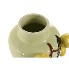 DKD Home Decor Jarrón Shabby Verde Amarillo Cerámica Limones 14 x 22 x 14.5 cm (2 Unidades)