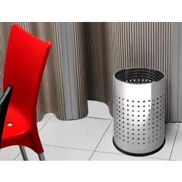 Q-connect Papelera Metálica Cromada Perforada 250x325 mm