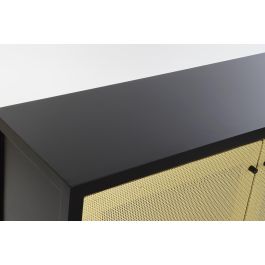 DKD Home Decor Buffet Balines Aparador Mueble Auxiliar de Ratan y Abeto Negro Natural con 2 Puertas y 1 Estantería 120x38x76 cm DKD Home Decor Buffet Balines Aparador Mueble Auxiliar de Ratan y Abeto Negro Natural con 2 Puertas y 1 Estantería 120x38x76 cm