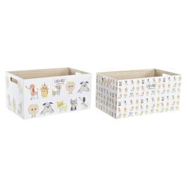 DKD Home Decor Caja Kids Best Friends León Mapache Blanco Multicolor 21 x 18 x 36 cm (4 Unidades) Precio: 40.88999948. SKU: B18DNQXF43