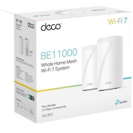 TP-Link Router Mesh System Deco BE65 Tribanda Wi-Fi 7 (802.11be) 11000 Mbit/s Pack de 2 unidades Blanco