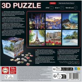Educa Borrás Puzzle Cubo 3D Viajes 6 en 1, 216 Piezas, Ref. 20124