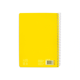 Liderpapel Cuaderno espiral Pautaguía A5 Tapa blanda 40 hojas 75gr Cuadro Pautado 5mm Color Amarillo