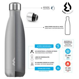 Water Revolution Botella Térmica de Acero Inoxidable Amarilla 500ml - Doble Pared Aislada, 24h Frío / 12h Caliente