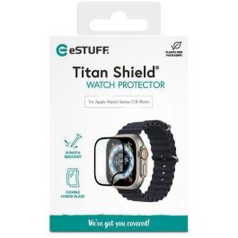 eSTUFF Protector de Pantalla Titan Shield Híbrido Flexible para Apple Watch Series 7/8 41mm - Transparente/Negro