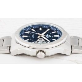 Casio EF129D2AVEF Reloj de pulsera analógico para hombre, acero inoxidable, brazalete azul/gris, esfera azul, resistente al agua
