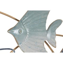 DKD Home Decor Decoración Pared Mediterraneo Azul Turquesa Metal Peces 4.5 x 45 x 90 cm (2 Unidades)