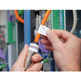 Dymo S0718620 Cinta de Etiquetas Industrial Adhesiva Id1-19, Negro Sobre Blanco, 19 mm x 5.5 M, Vinilo