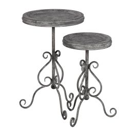 Mesita Gris Metal 36 X 36 X 61 cm