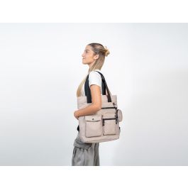 Mochila Antartik Bolso Flip Bag Con Acolchado Para Portatil 15'' Beige 400x120x390 mm