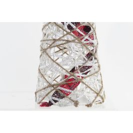 DKD Home Decor Cono Navideño Alpina Ratán LED Iluminado Decoración Natural Blanco 20x20x80 cm - Set de 3 Piezas DKD Home Decor Cono Navideño Alpina Ratán LED Iluminado Decoración Natural Blanco 20x20x80 cm - Set de 3 Piezas