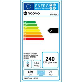 AG Neovo IFP-7503 Pantalla LED Interactiva 75" (190.5 cm) Negra