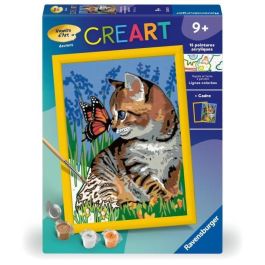 Ravensburger RAV00025813 CreArt Kids Kit Pintura por Números Gato y su Compañera la Mariposa 18x24cm Edad 9+