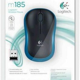 Logitech M185 Ratón Inalámbrico Ergonómico Plug-and-Play Nano Receptor USB, Pila 1 Año, Garantía 3 Años