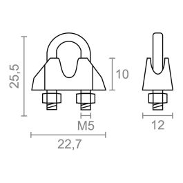 Sujetacable din-741 sjt01, acero galvanizado, m5 1/4". 2 unidades