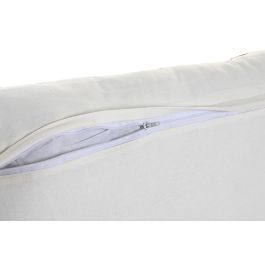 DKD Home Decor Cojín Árabe Flecos Azul Beige Algodón 60 x 30 x 10 cm Colección Fez Hecho a Mano