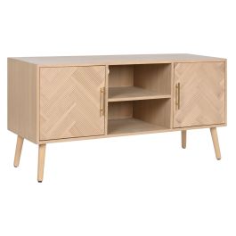 DKD Home Decor Mueble TV Scandi Natural Madera Paulownia y MDF 120x40x60 cm