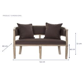 Sofa Tradicional DKD Home Decor Marron 69 x 72 x 122 cm Sofa Tradicional DKD Home Decor Marron 69 x 72 x 122 cm