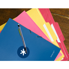 Antartik Carpeta de Gomas Tres Solapas Cartón Forrado A4 Color Azul Marino