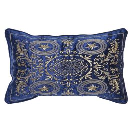 Cojin Neoclasico DKD Home Decor Azul Marino Dorado 10 x 30 x 50 cm