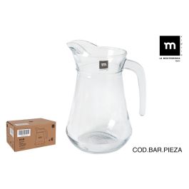 La Mediterranea Jarra de Vidrio Colección Bar, capacidad de 1300 ml (1.3 L). Medidas de 15 x 11.5 x 21 cm. (6 Unidades)