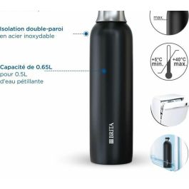 Brita BRI4006387118488 Botella para Refresco TRIO Acero Inoxidable 0,65 L Negro