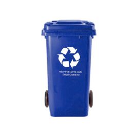 Papelera Contenedor Q-Connect Plastico Con Tapadera 100 L Color Azul 800x510x525 mm Con Ruedas